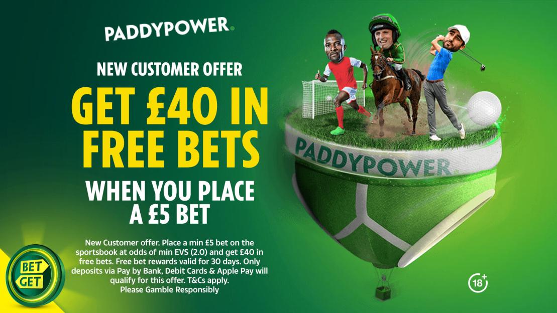 Score £40 in Free Football Bets with a £5 Stake at Paddy Power!