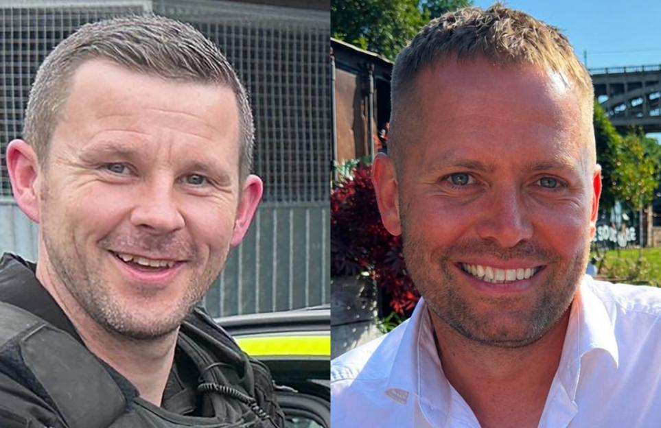 Collage of portraits of Pc Tom Clough and Pc Matthew Blades.