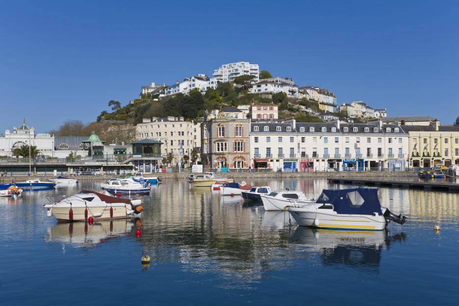 Town and Harbour, Torquay, Devon, England.