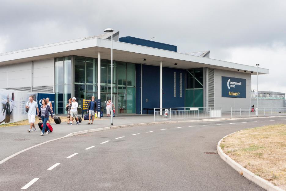 E5P5W5 Bournemouth Airport arrivals terminal