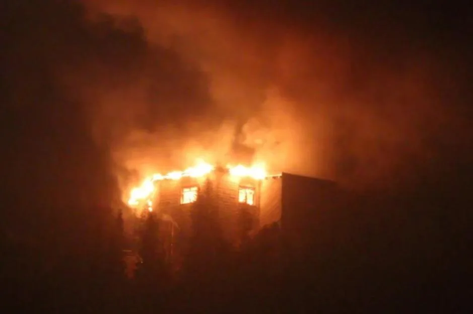 Smoke rises following a fire at the Kehlsteinhaus
