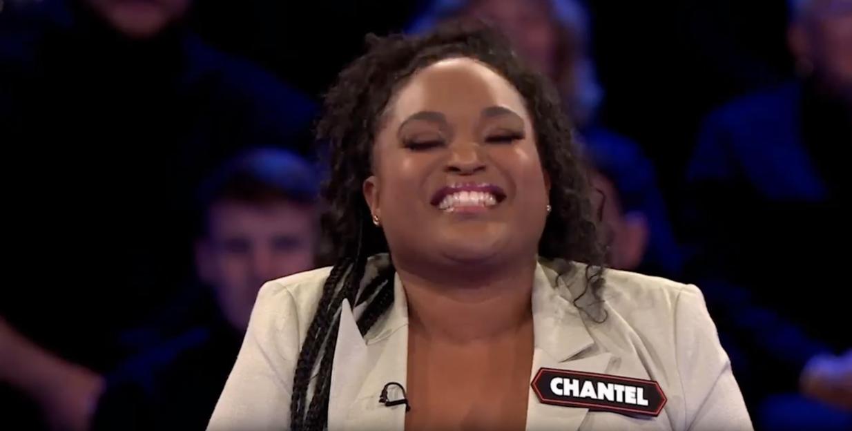 Chantel Alleyne smiling on Deal or No Deal.