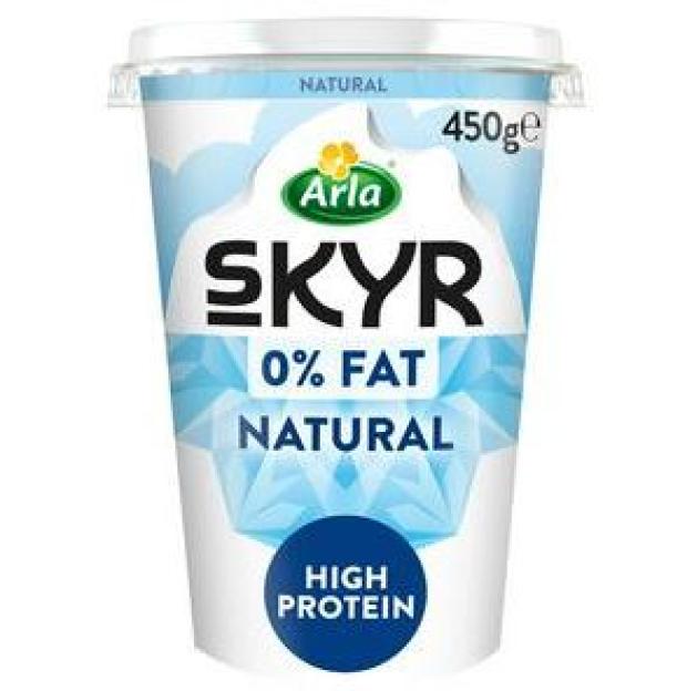 Arla Skyr 0% fat natural high protein yogurt.