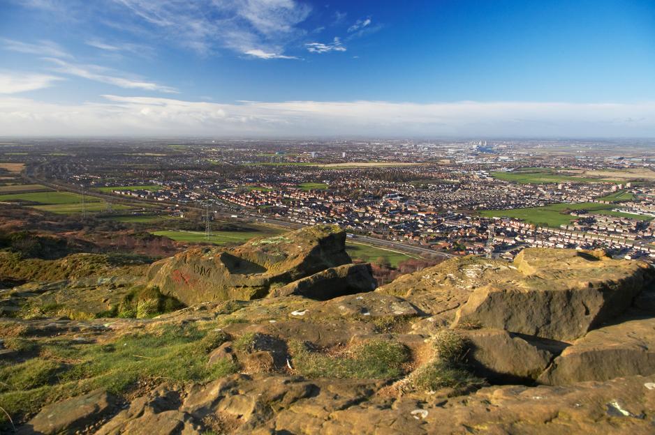 Middlesbrough from the Eston Hills Tees Valley England