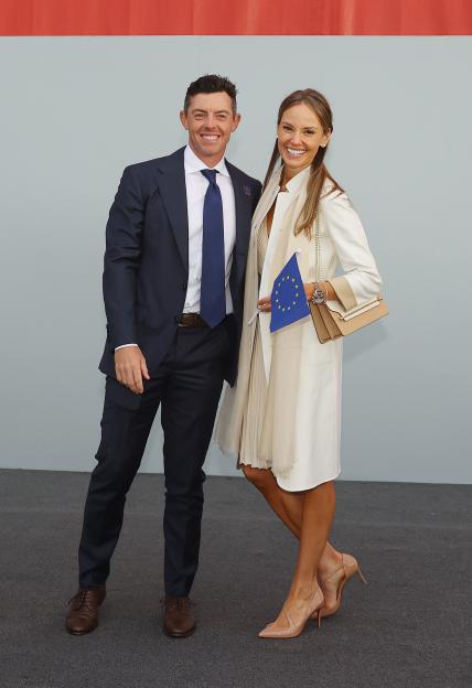 Rory McIlroy and Erica Stoll at the Ryder Cup opening ceremony.
