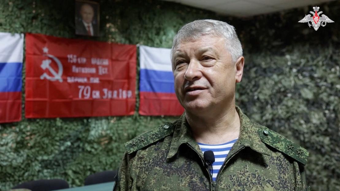 : Russian Lieutenant General Vladimir Alexeyev speaks at an unknown location