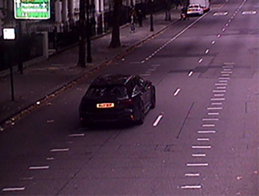 CCTV image of actor Eddie Redmayne's Audi on the A4 through Earl's Court.