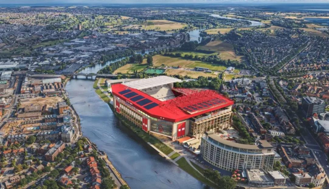 Illustration of new plans for Nottingham Forest stadium expansion.