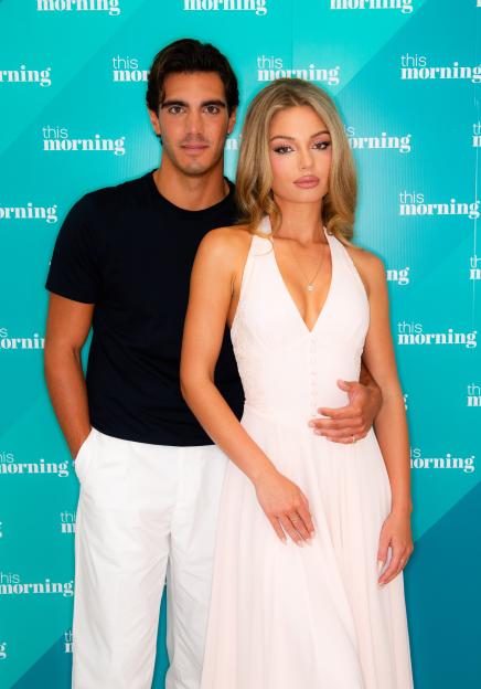 Lorenzo Alessi and Julia Majchrzak posing together for the "This Morning" TV show.