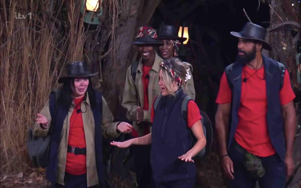 Celebrities Ashley Roberts, Mo Farah, David Haye, Scarlett Moffatt, and Sinitta on I'm a Celebrity... Get Me Out of Here! South Africa.