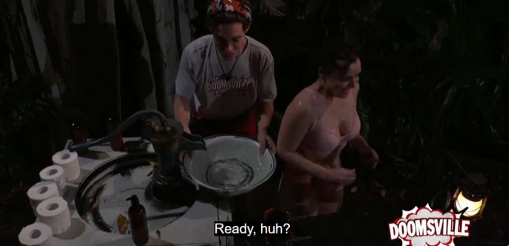 Shona and Aitch during a challenge.