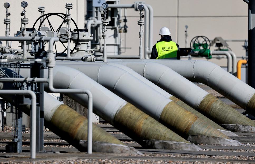 : Pipes at the landfall facilities of the 'Nord Stream 1' gas pipline in Lubmin