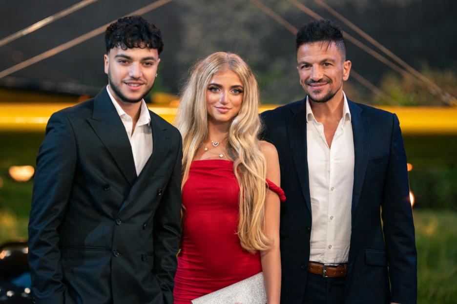 Peter Andre, son Junior, and daughter Princess at the Mission Impossible premiere.