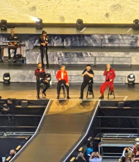 BOYZONE with Mikey Graham performing at the Emirates Stadium.