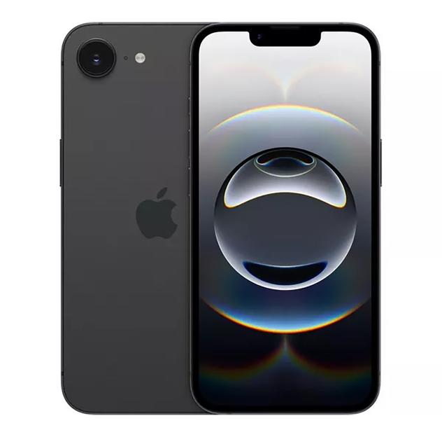 Black iPhone showing its front and back.