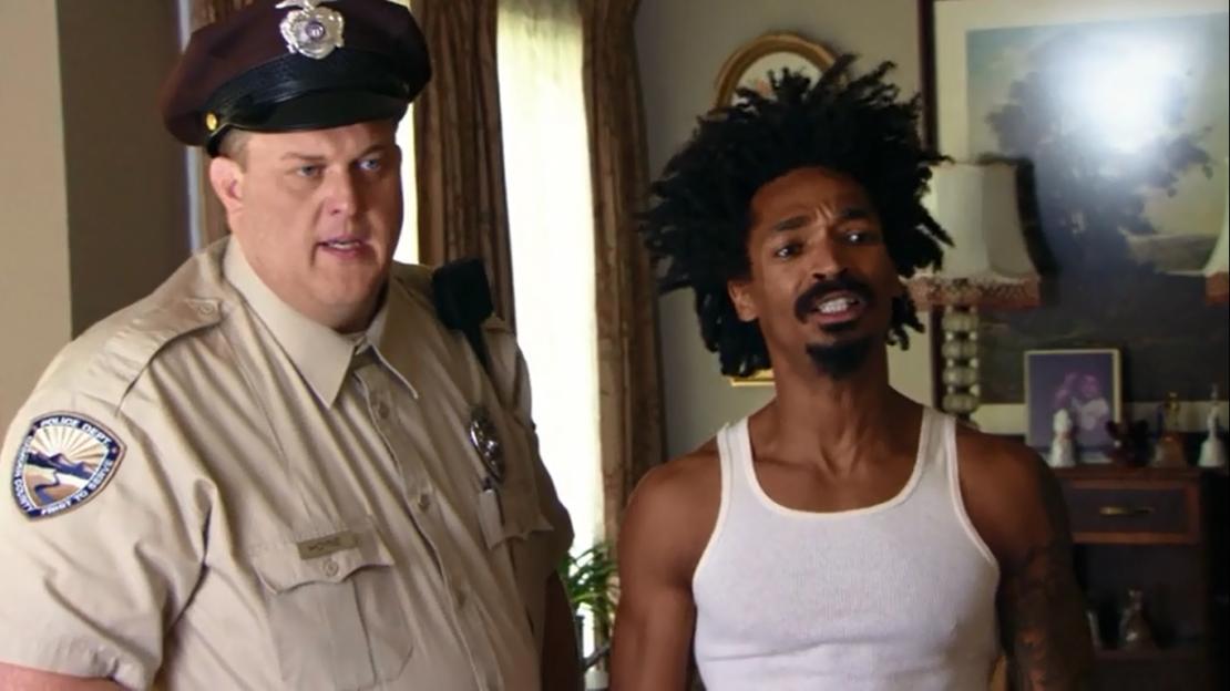Billy Gardell as a police officer and Eddie Steeples as Darnell Turner in "My Name Is Earl."