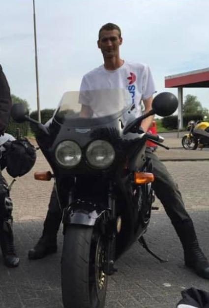 Grant Greening sitting on his motorbike.
