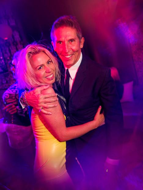 Mistress of the dungeon Calandra pictured with partner Tim at sex party Naughty Narnia.