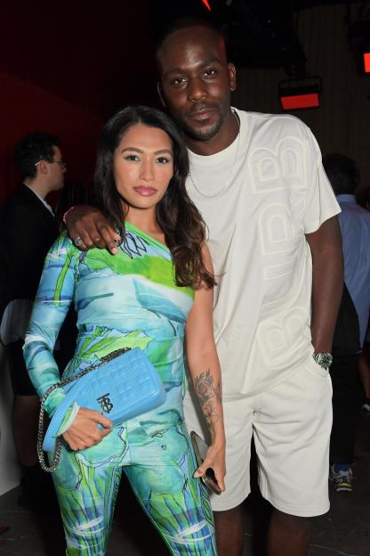 Vanessa White and Emmanuel Lawal attend the Dazed and Burberry celebration.