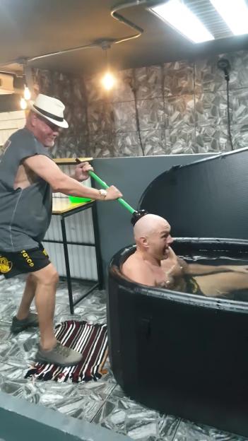 Tyson Fury in Pain as Team Struggles to Remove PLUNGER from His Head After Ice Bath Prank