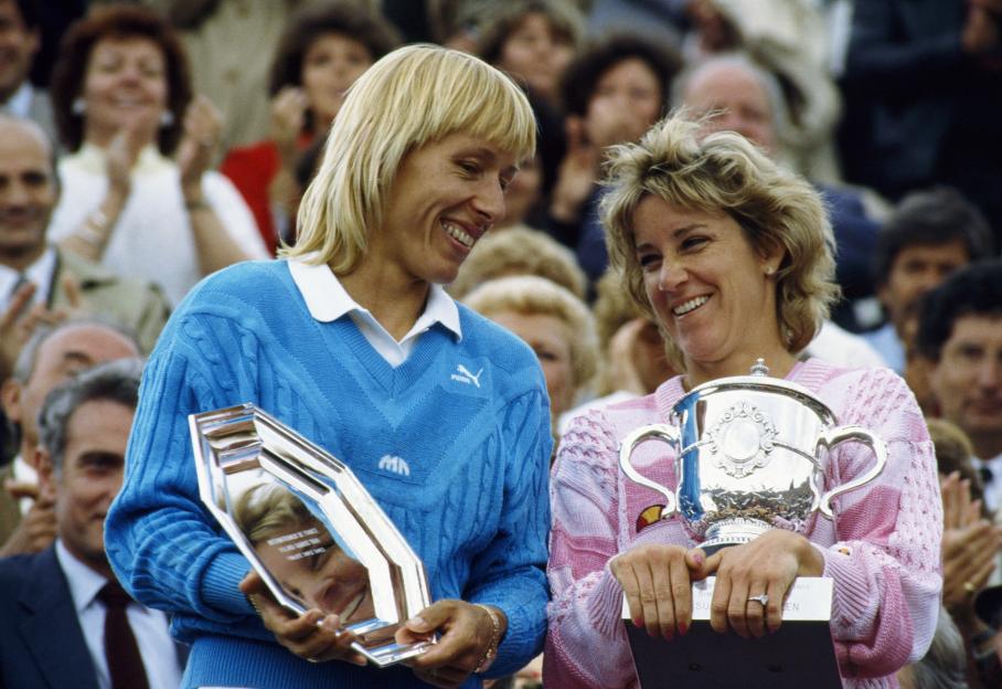 Martina Navratilova and Chris Evert with French Open Awards