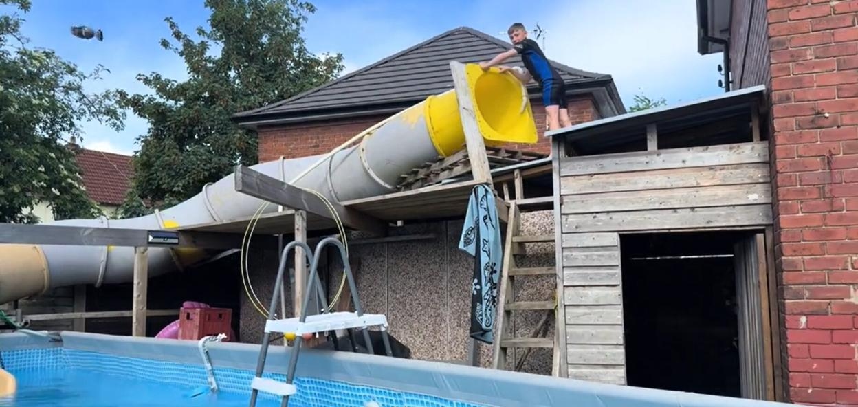'I Transformed My Council House into a DIY Water Park with a Giant Slide – Neighbors May Think I’m Crazy, But My Kids Are Thrilled!'