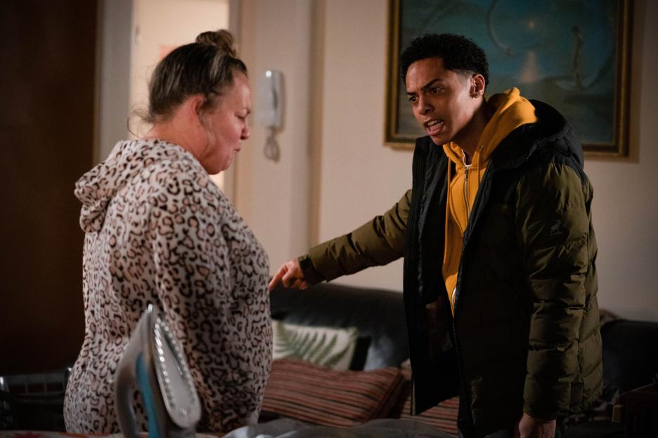 Karen Taylor and Keegan Baker in a heated argument.