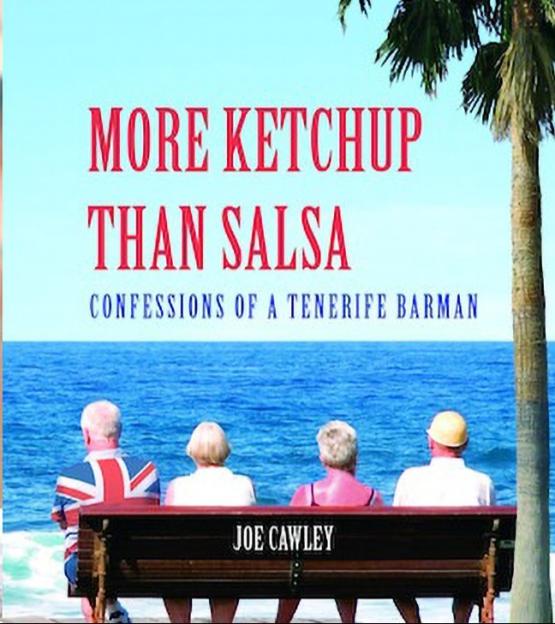Collage of a man's portrait and the book cover for "More Ketchup than Salsa" by Joe Cawley.
