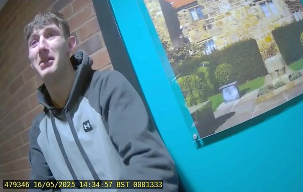 Billy Stokoe reacts as he is arrested.