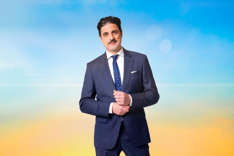 blurred sunset summer sky ss blue and yellow gradient, pastel colors, background for summer concepts and design