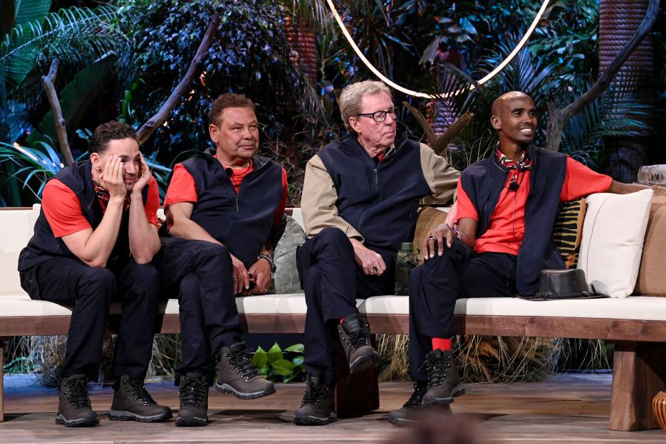 Adam Thomas, Craig Charles, Harry Redknapp, and Mo Farah on the TV show 'I'm A Celebrity... Get Me Out Of Here! South Africa'.