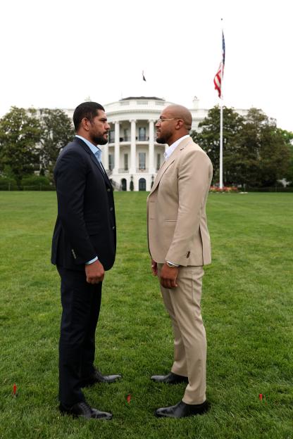 Alex Pereira and Ciryl Gane face off in front of the White House.
