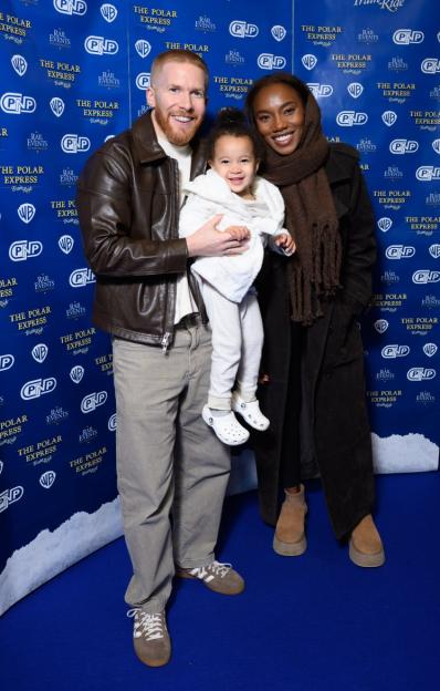Family photo at The Polar Express Train Ride event