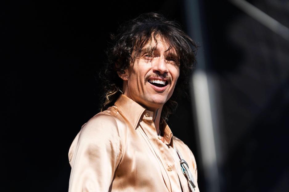 Justin Hawkins of The Darkness performing live at the Open R Festival.