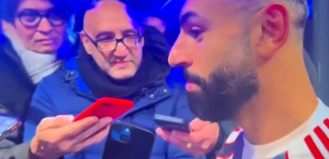 Mohamed Salah interviewed in the Elland Road.