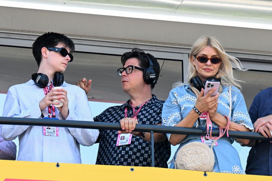 Michael McIntyre and Holly Willoughby in the paddock at the F1 Grand Prix of Monaco.