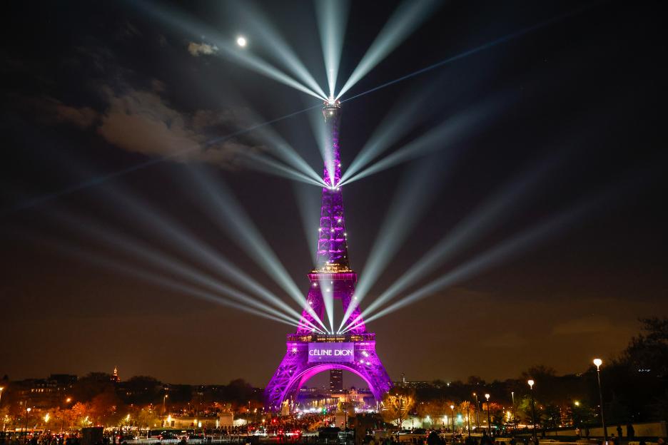 Eiffel Tower Illuminated For Celine Dion