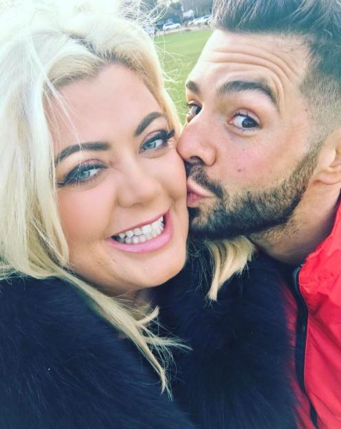 Gemma Collins and Charlie King pucker up for the camera.