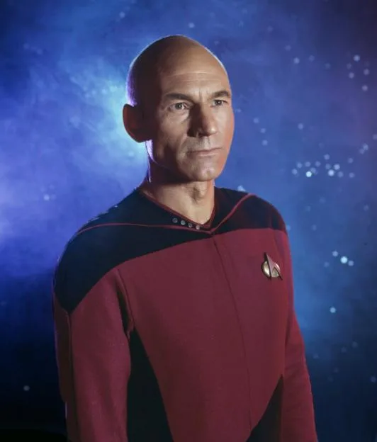 Actor Patrick Stewart as Captain Jean-Luc Picard in Star Trek: The Next Generation.