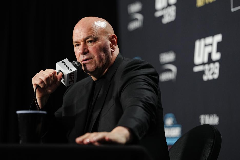 Dana White addresses the media.