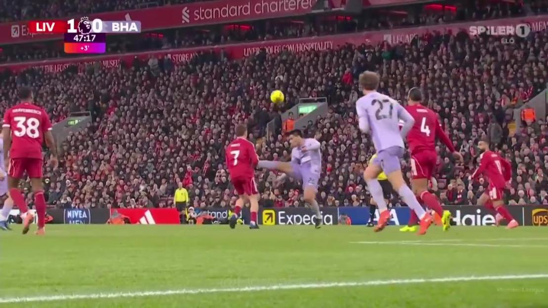 Liverpool Fans Fume as Brighton's Diego Gomez Escapes Red Card for 'Jackie Chan-Style' Tackle on Florian Wirtz