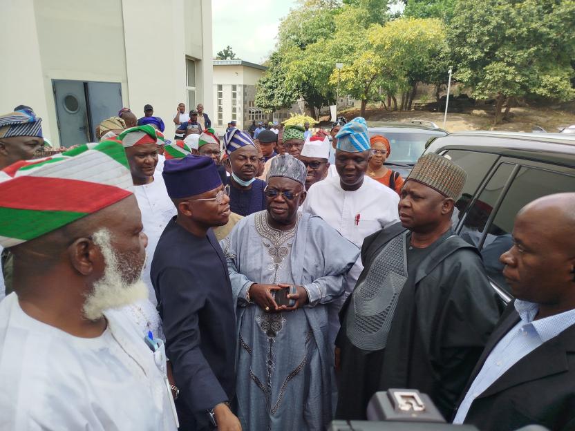 PDP National Chairman Turaki Holds Private Meeting with Obasanjo in Abeokuta