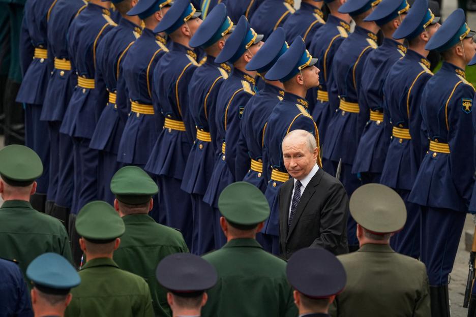 Russian President Putin attends a wreath-laying ceremony in Moscow