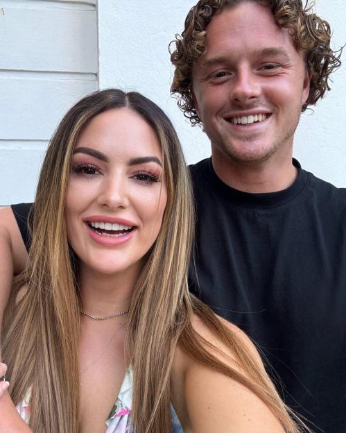 MAFS Star Jess Potter and TJ O'Reilly smiling together.
