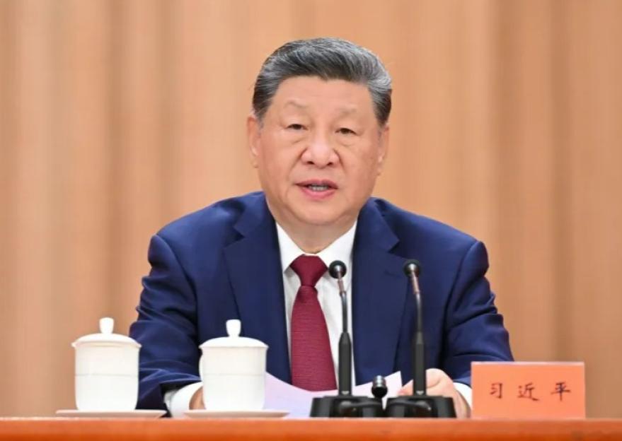 Chinese President Xi Jinping speaking at a gathering.