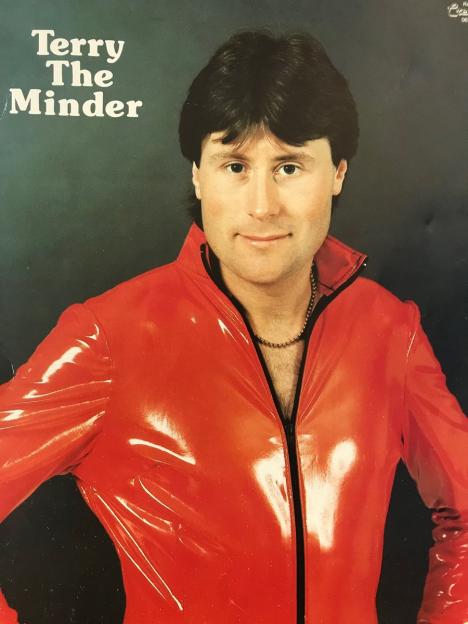 Jon Worboys in a red PVC jacket.