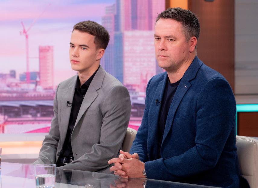 James Owen and Michael Owen on the "Good Morning Britain" TV show.