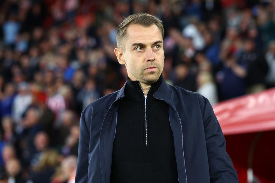 Southampton manager Russell Martin in the dugout during a match against Swansea City.