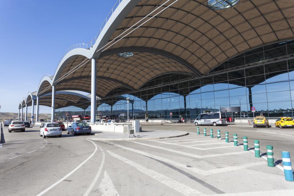 Exterior view of the Alicante international airport in Spain.