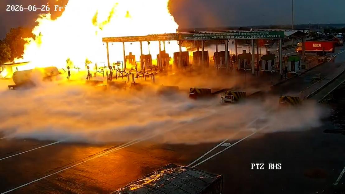 Tragic Tanker Crash: Massive Fireball Erupts at Toll Booth, Claiming 5 Lives